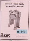 Atek-Atec-Atek Bantam Press Brake, Instructions Operations and Parts Manual Year (1997)-Bantam-01